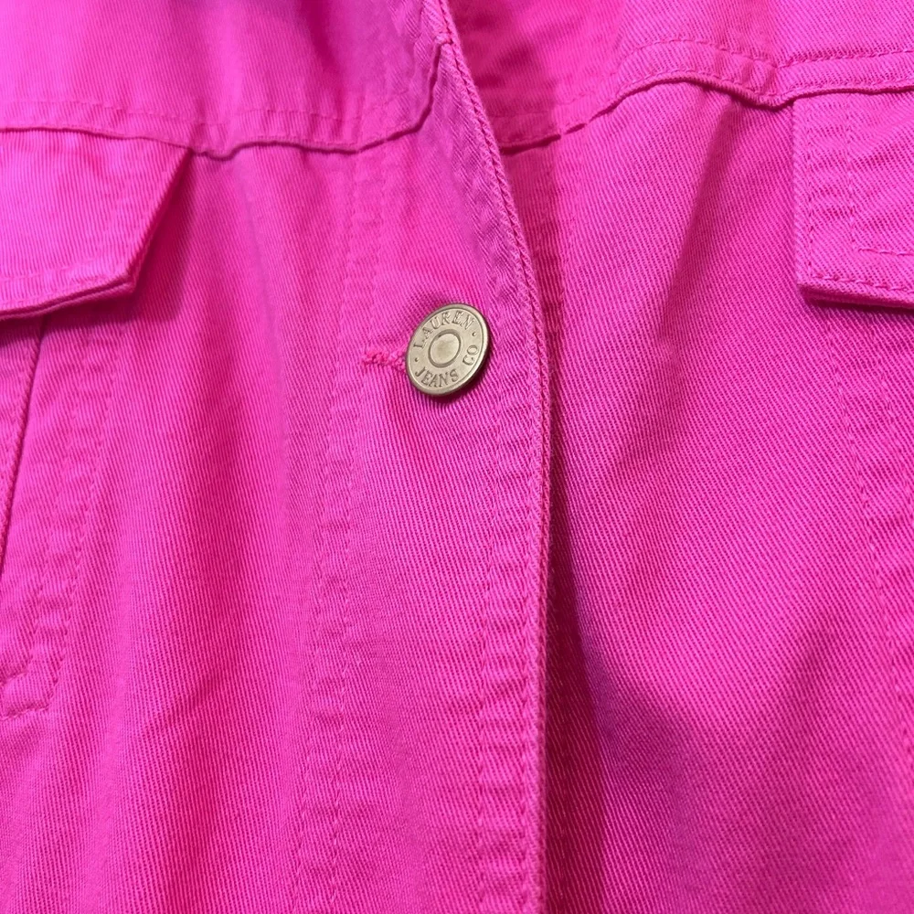 Lauren Jeans Co Ralph Lauren Pink Denim Jacket 2X Plus Size Cotton - Picture 4 of 7